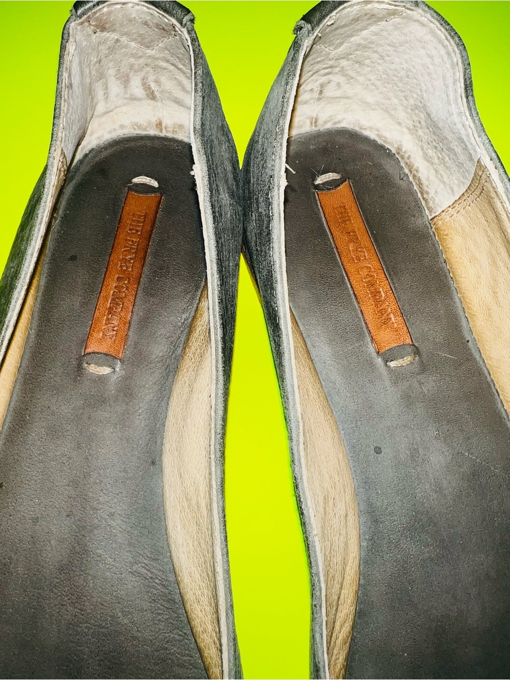 Frye Leather Ballet Flats Size 6.5M Grey - Picture 2 of 6